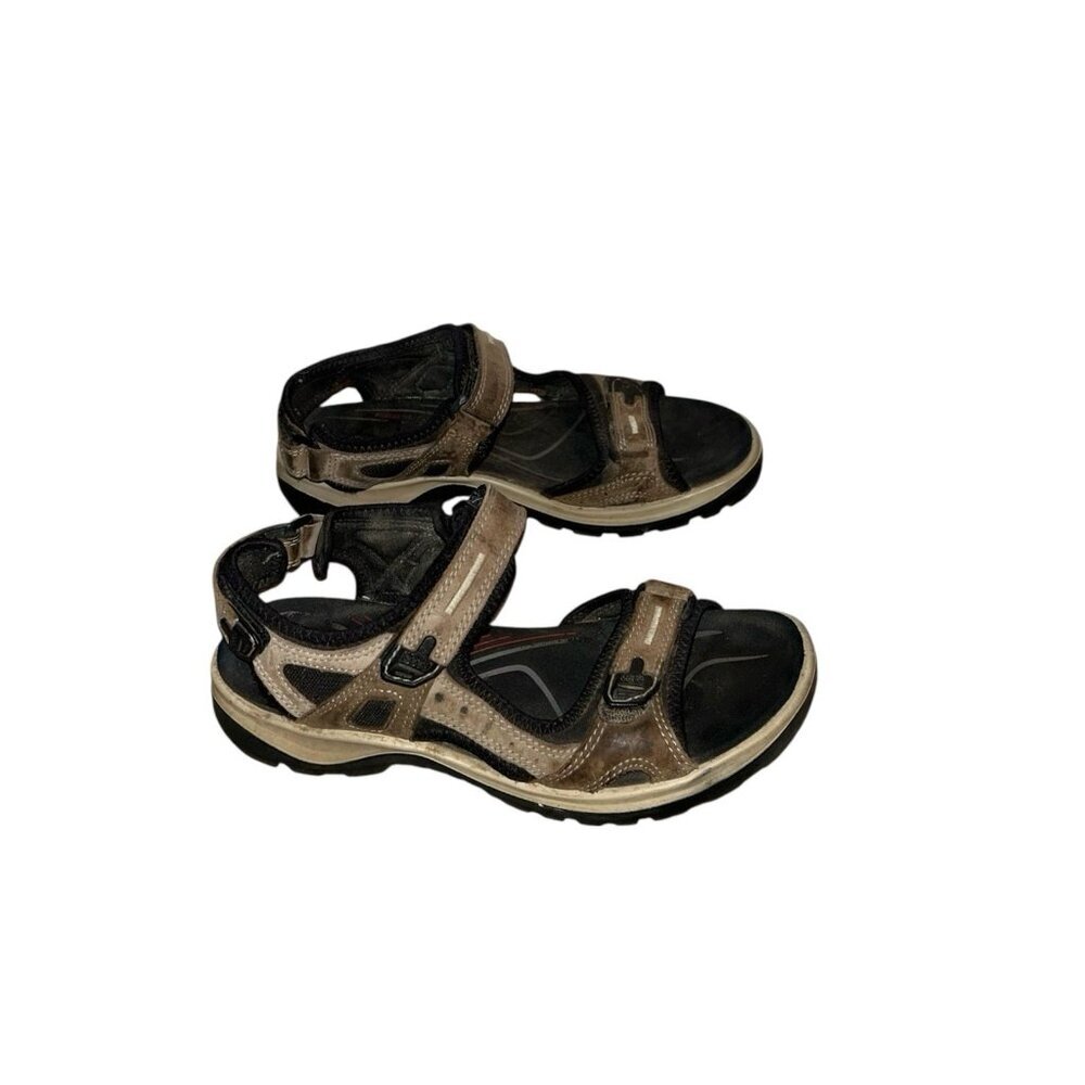 ECCO Offroad Nubuck Brown Strappy Hiking Trail Outdoor Casual Sandals Size 8